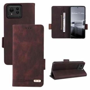 For ASUS Zenfone 11 Ultra Magnetic Clasp Leather Phone Case(Brown)