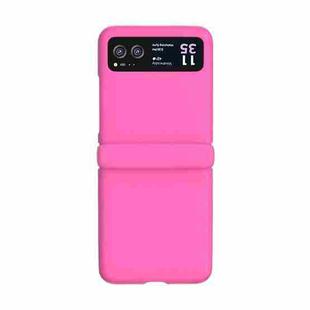 For Motorola Razr 40 3 in 1 Skin Feel PC Phone Case with Hinge(Rose Red)