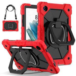 For Samsung Galaxy Tab A8 10.5 2021 Contrast Color Robot Silicone Hybrid PC Tablet Case(Red Black)