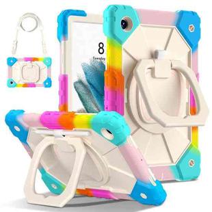 For Samsung Galaxy Tab A8 10.5 2021 Contrast Color Robot Silicone Hybrid PC Tablet Case(Colorful Blue)