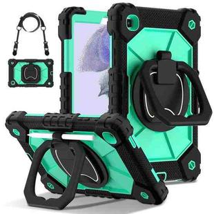 For Samsung Galaxy Tab A7 Lite 2021 Contrast Color Robot Silicone Hybrid PC Tablet Case(Black Mint Green)