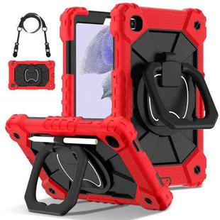 For Samsung Galaxy Tab A7 Lite 2021 Contrast Color Robot Silicone Hybrid PC Tablet Case(Red Black)