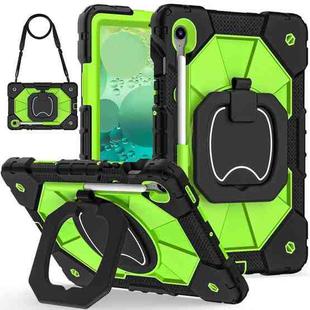 For Samsung Galaxy Tab S10 FE / S9 Contrast Color Robot Silicone Hybrid PC Tablet Case(Black Yellow Green)