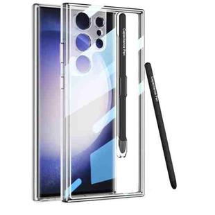 For Samsung Galaxy S24 Ultra 5G GKK Space Frame Transparent PC + TPU Phone Case with Pen(Transparent)
