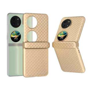 For Huawei Pocket 2 3 in 1 Wave Pattern Matte PC Phone Case with Hinge(Gold)