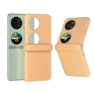 For Huawei Pocket 2 3 in 1 Wave Pattern Matte PC Phone Case with Hinge(Peach)