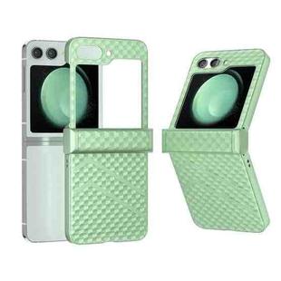 For Samsung Galaxy Z Flip5 5G 3 in 1 Wave Pattern Matte PC Phone Case with Hinge(Light Green)
