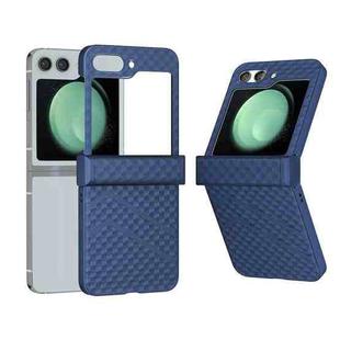 For Samsung Galaxy Z Flip5 5G 3 in 1 Wave Pattern Matte PC Phone Case with Hinge(Dark Blue)