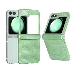For Samsung Galaxy Z Flip6 5G 3 in 1 Wave Pattern Matte PC Phone Case with Hinge(Light Green)