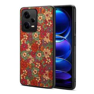 For Xiaomi Redmi Note 12 Pro Four Seasons Flower Language Series TPU Phone Case(Summer Red)