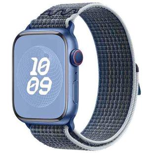 For Apple Watch SE 2023 44mm Loop Nylon Watch Band(Storm Blue)