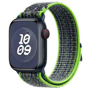 For Apple Watch Series 9 41mm Loop Nylon Watch Band(Green Blue)
