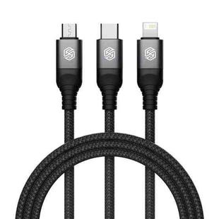 Nillkin Swift Pro 1m 3 in 1 USB to 8 Pin + Type-C + Micro USB Fast Charging Cable(Black)