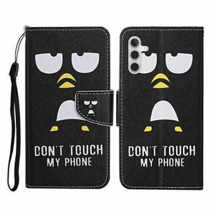 For Samsung Galaxy A55 Colored Drawing Pattern Flip Leather Phone Case(Penguin)