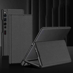 For Huawei Mate XS 2 GKK Flip Leather Full Coverage Phone Case(Carbon Fiber Texture)