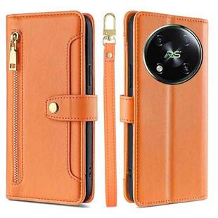 For Itel RS4 4G Sheep Texture Cross-body Zipper Wallet Leather Phone Case(Orange)