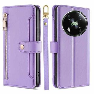 For Itel RS4 4G Sheep Texture Cross-body Zipper Wallet Leather Phone Case(Purple)