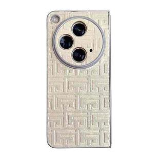 For OPPO Find N3 Pearlescent Paint Gradient Geometric Leather Phone Case(Gold)