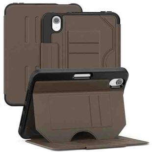 For iPad mini 2024 / mini 6 Notebook Magnetic Leather Tablet Case(Brown)