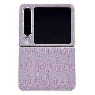 For Huawei Pura X Pearlescent Paint Diamond Shaped Checkered Leather Phone Case(Purple)