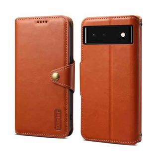 For Google Pixel 6 Denior Cowhide Texture Wallet Style Leather Phone Case(Brown)