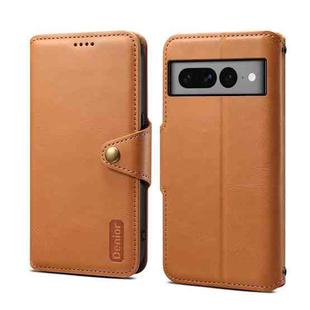 For Google Pixel 7 Pro 5G Denior Cowhide Texture Wallet Style Leather Phone Case(Khaki)