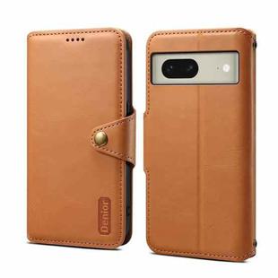For Google Pixel 8 Denior Cowhide Texture Wallet Style Leather Phone Case(Khaki)