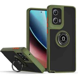 For Motorola Moto G Stylus 5G 2024 Q Shadow 1 Series TPU + PC Phone Case with Ring(Army Green)