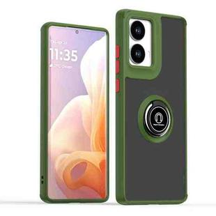 For Motorola Moto G85 Q Shadow 1 Series TPU + PC Phone Case with Ring(Army Green)