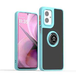 For Motorola Moto G55 Q Shadow 1 Series TPU + PC Phone Case with Ring(Sky Blue)