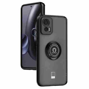 For Motorola Edge 30 Neo Q Shadow 1 Series TPU + PC Phone Case with Ring(Black+Black)