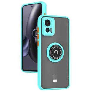 For Motorola Edge 30 Neo Q Shadow 1 Series TPU + PC Phone Case with Ring(Sky Blue)