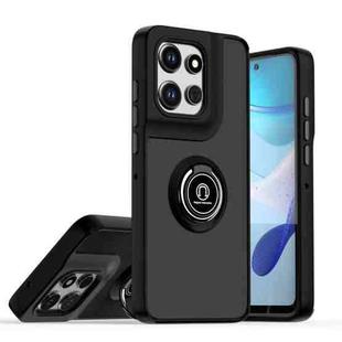 For Motorola Edge 50 Neo Q Shadow 1 Series TPU + PC Phone Case with Ring(Black+Black)