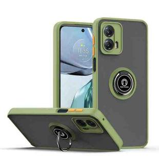 For Motorola Moto G 5G 2023 Q Shadow 1 Series TPU + PC Phone Case with Ring(Army Green)