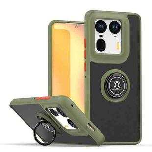For Motorola Edge 50 Ultra Q Shadow 1 Series TPU + PC Phone Case with Ring(Army Green)