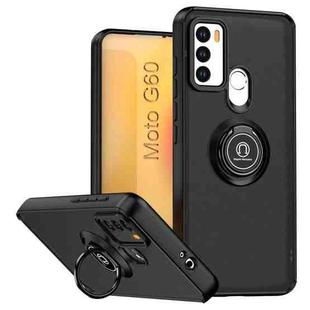 For Motorola Moto G60 / G60s Q Shadow 1 Series TPU + PC Phone Case with Ring(Black+Black)