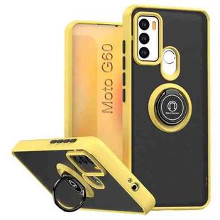 For Motorola Moto G60 / G60s Q Shadow 1 Series TPU + PC Phone Case with Ring(Yellow)