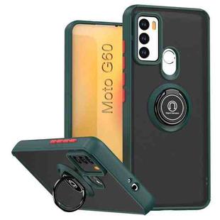 For Motorola Moto G60 / G60s Q Shadow 1 Series TPU + PC Phone Case with Ring(Dark Green)