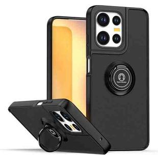 For Motorola Moto G75 5G Q Shadow 1 Series TPU + PC Phone Case with Ring(Black+Black)