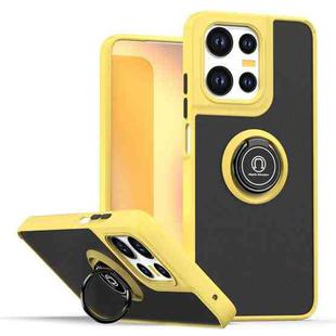 For Motorola Moto G75 5G Q Shadow 1 Series TPU + PC Phone Case with Ring(Yellow)