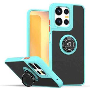 For Motorola Moto G75 5G Q Shadow 1 Series TPU + PC Phone Case with Ring(Sky Blue)