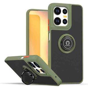 For Motorola Moto G75 5G Q Shadow 1 Series TPU + PC Phone Case with Ring(Army Green)
