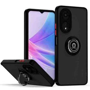 For OPPO A78 5G Q Shadow 1 Series TPU + PC Phone Case with Ring(Black+Red)