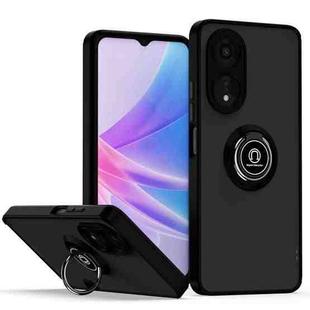 For OPPO A78 5G Q Shadow 1 Series TPU + PC Phone Case with Ring(Black+Black)