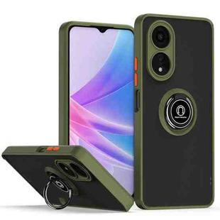 For OPPO A78 5G Q Shadow 1 Series TPU + PC Phone Case with Ring(Army Green)