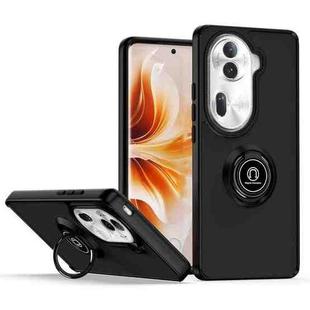 For OPPO Reno11 Pro Global Q Shadow 1 Series TPU + PC Phone Case with Ring(Black+Black)