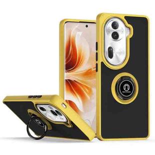 For OPPO Reno11 Pro Global Q Shadow 1 Series TPU + PC Phone Case with Ring(Yellow)