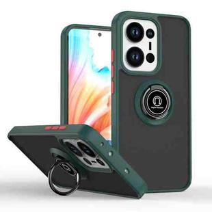 For OPPO Reno13 Global Q Shadow 1 Series TPU + PC Phone Case with Ring(Dark Green)