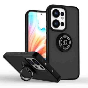 For OPPO Reno13 F Q Shadow 1 Series TPU + PC Phone Case with Ring(Black+Black)