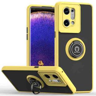 For OPPO Find X5 Q Shadow 1 Series TPU + PC Phone Case with Ring(Yellow)